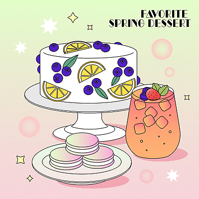 음료 과일 일러스트 디저트 사람없음 케이크 봄 레몬 블루베리 마카롱 국내일러스트 AI파일 계절 음식 파일형식 벡터