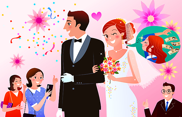 여자 남자 부케 말풍선 일러스트 결혼식 들기 여러명 상반신 성인 뷰티 팔짱 성형수술 따봉 성인만 국내일러스트 AI파일 꽃다발 다수 결혼 모션 사람 최고 수술 파일형식 벡터