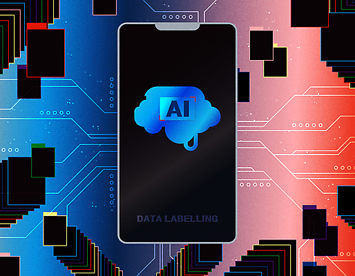 일러스트 추상 사람없음 빨간색 파란색 스마트폰 검은색 자료 딥러닝 국내일러스트 AI파일 컬러 무늬 IT 핸드폰 스마트기기 파일형식 벡터