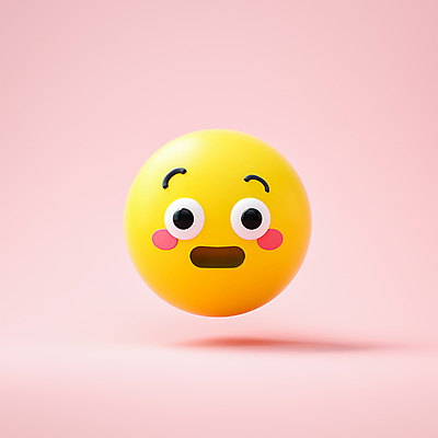 PSD 편집이미지 감정 표정 사람없음 노란색 3D 원형 수줍음 당황 이모지 편집3D 도형 컬러 디지털합성 파일형식