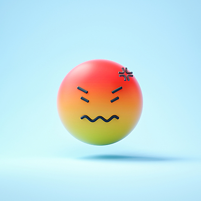 PSD 편집이미지 표정 사람없음 빨간색 3D 분노 짜증 원형 열받음 이모지 편집3D 도형 감정 컬러 디지털합성 파일형식