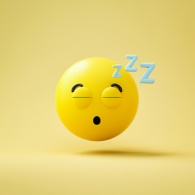 PSD 편집이미지 감정 표정 사람없음 노란색 3D 눈감음 잠 원형 졸음 이모지 편집3D 도형 컬러 모션 디지털합성 파일형식
