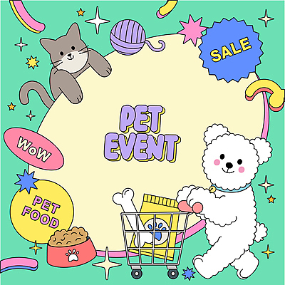 캐릭터 반려견 일러스트 프레임 이벤트 사람없음 장난감 노란색 걷기 쇼핑카 털실 강아지 밀기 먹이 개밥그릇 개뼈다귀 민트색 반려묘 키치 세계강아지의날 일러캐릭터 AI파일 그릇 기념일 컬러 컨셉 모션 반려동물 쇼핑 고양이 카트 실 개 애견용품 애견간식 파일형식 벡터