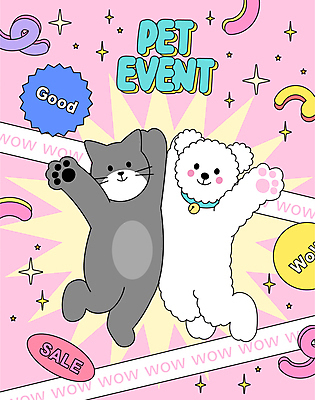 리본 반려견 분홍색 일러스트 이벤트 사람없음 장난감 점프 만세 강아지 개캐릭터 고양이캐릭터 반려묘 키치 세계강아지의날 국내일러스트 AI파일 기념일 컬러 동물캐릭터 컨셉 모션 반려동물 고양이 개 파일형식 벡터