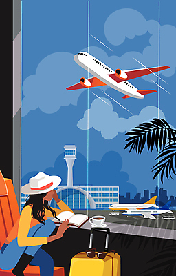 전신 모자 여자 여행 의자 일러스트 비행기 한명 앉기 성인 턱괴기 비행 기다림 항공 성인여자한명만 국내일러스트 AI파일 1 잡화 가구 항공교통 모션 대중교통 사람 여자한명만 성인여자만 파일형식 벡터