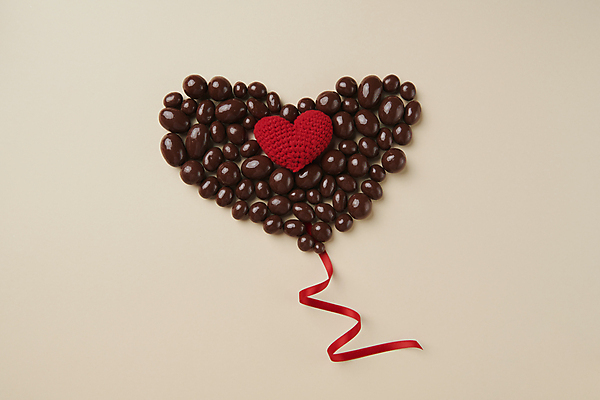 포토 JPG 스튜디오촬영 리본 디저트 발렌타인데이 사람없음 초콜릿 하트 국내포토 모양 음식 데이이벤트 실내 파일형식