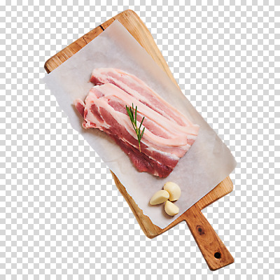 편집이미지 식재료 마늘 생고기 누끼 사람없음 오브젝트 삼겹살 PNG 나무도마 채소 도마 육류 돼지고기 목재 파일형식
