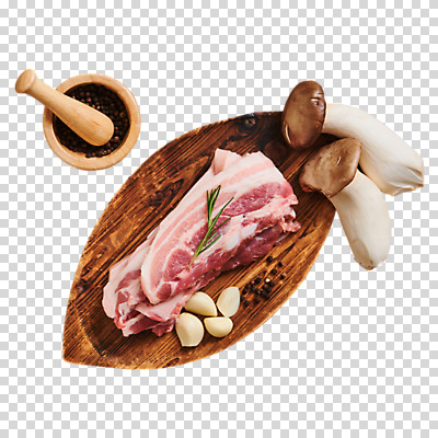 편집이미지 식재료 마늘 누끼 사람없음 버섯 오브젝트 삼겹살 절구 PNG 나무도마 통후추 채소 도마 돼지고기 목재 도구 후추 파일형식
