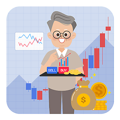 노년 남자 일러스트 한명 들기 손짓 파란색 재산 주식 투자 노후대책 자금 주식거래 주식표 노인남자한명만 국내일러스트 AI파일 1 컬러 돈 비즈니스 모션 사람 성인 금융 노후 거래 남자한명만 노인남자만 파일형식 벡터