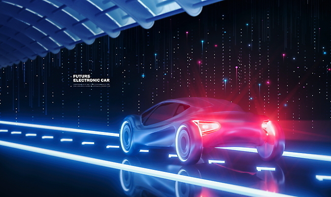 PSD 편집이미지 라이프스타일 도로 자동차 미래 사람없음 파란색 빛 검은색 전기자동차 이미지편집 길 육상교통 컬러 컨셉 교통시설 생활 파일형식