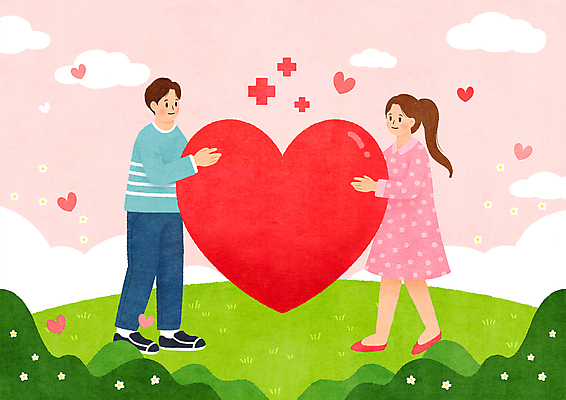 전신 PSD 커플 여자 남자 분홍색 일러스트 안기 들기 성인 두명 마주보기 하트 치유 성인만 국내일러스트 모양 컬러 관계 모션 사람 파일형식