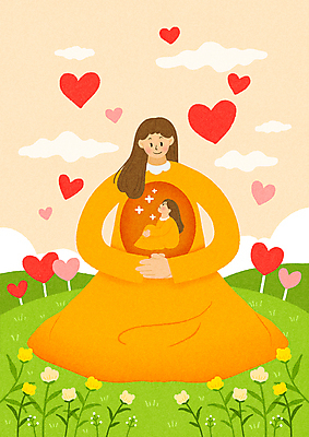 전신 PSD 여자 일러스트 안기 성인 두명 주황색 하트 마음 힐링 치유 성인여자만 국내일러스트 모양 컬러 모션 사람 여자만 성인만 파일형식