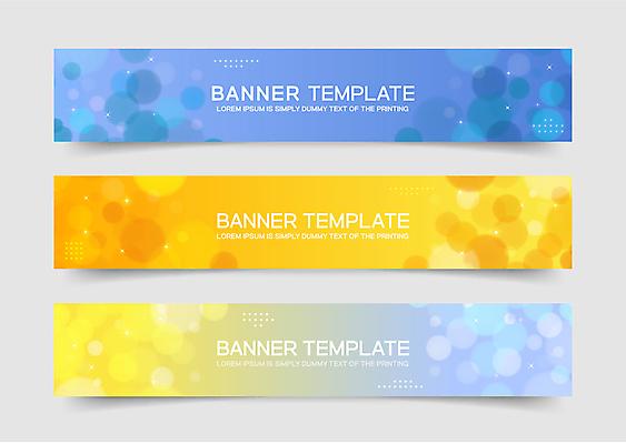 배너 가로배너 백그라운드 일러스트 사람없음 가로 파란색 세트 노란색 유행 원형 보케 그라데이션 트렌드컬러 국내일러스트 AI파일 도형 컬러 파일형식 벡터