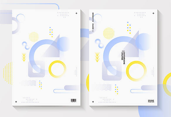 도형 포스터 백그라운드 일러스트 사람없음 파란색 세트 노란색 유행 기하학 트렌드컬러 국내일러스트 AI파일 컬러 무늬 파일형식 벡터