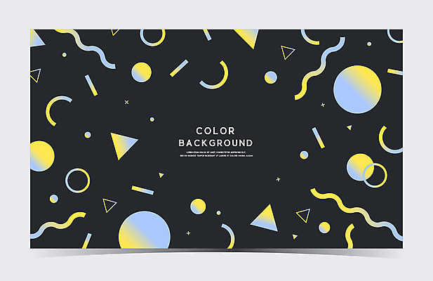 도형 백그라운드 일러스트 사람없음 파란색 노란색 유행 검은색 기하학 지오메트릭 트렌드컬러 국내일러스트 AI파일 컬러 무늬 파일형식 벡터