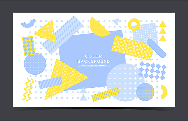 도형 백그라운드 일러스트 사람없음 파란색 노란색 유행 기하학 지오메트릭 트렌드컬러 국내일러스트 AI파일 컬러 무늬 파일형식 벡터