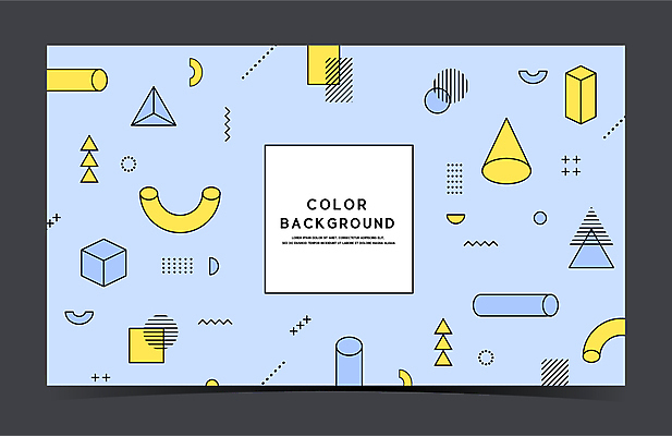 도형 백그라운드 일러스트 사람없음 파란색 노란색 유행 지오메트릭 트렌드컬러 국내일러스트 AI파일 컬러 파일형식 벡터