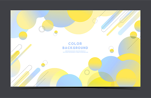 백그라운드 일러스트 사람없음 파란색 노란색 유행 원형 기하학 지오메트릭 트렌드컬러 국내일러스트 AI파일 도형 컬러 무늬 파일형식 벡터