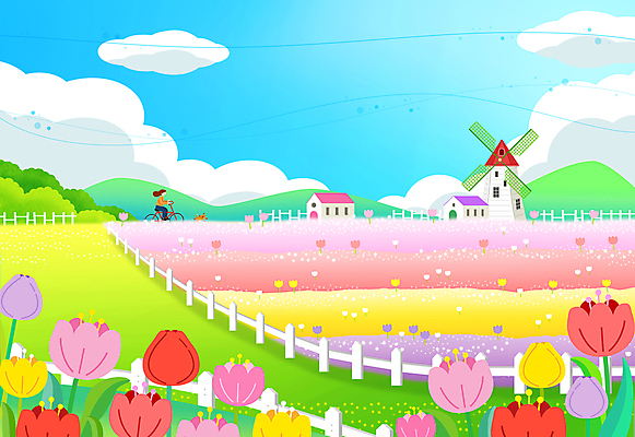 전신 PSD 여자 꽃밭 일러스트 하늘 한명 풍경 성인 자전거 봄 튤립 승차 성인여자한명만 국내일러스트 1 계절 꽃 모션 사람 바이크 여자한명만 성인여자만 파일형식