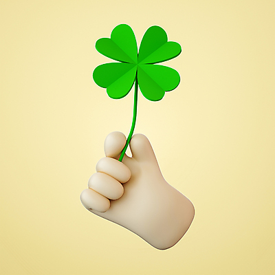 PSD 편집이미지 손 들기 신체부위 3D 행운 네잎클로버 편집3D 식물 컨셉 모션 사람 클로버 디지털합성 파일형식