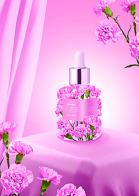 PSD 편집이미지 꽃 분홍색 사람없음 화장품 단상 이미지편집 식물 컬러 뷰티 파일형식