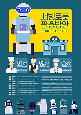 템플릿 여자 남자 포스터 들기 상반신 성인 세명 식당 요리사 남색 로봇 서빙 성인만 포스터템플릿 이미지템플릿 AI파일 직업 컬러 모션 사람 상점 파일형식 벡터
