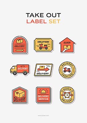 아이콘 포장 사람없음 상자 라벨 주황색 트럭 오토바이 배송 테이크아웃 드라이브스루 2D아이콘 AI파일 컬러 자동차 프레임 바이크 파일형식 벡터