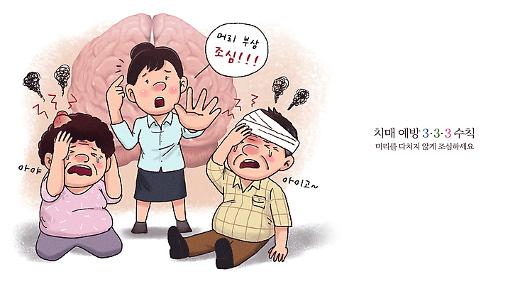 전신 PSD 여자 할아버지 노년 남자 할머니 일러스트 건강 경고 성인 세명 고통 가리킴 상처 손내밀기 뇌 예방 붕대 치매 치매예방 국내일러스트 감정 사람 손짓 질병 파일형식