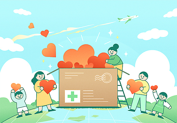 전신 여자 남자 지구 어린이 하늘색 일러스트 비행기 사랑 들기 소녀 소년 여러명 성인 하트 도움 택배 전달 기부 구호활동 국내일러스트 AI파일 모양 감정 다수 컨셉 항공교통 모션 대중교통 사람 파란색 운송업 파일형식 벡터