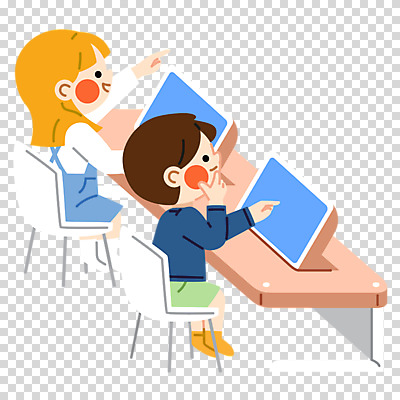 전신 편집이미지 응시 여자 남자 어린이 의자 누끼 앉기 소녀 소년 두명 학습 모니터 턱괴기 터치 가리킴 집중 책상 PNG 손뻗기 어린이만 시선 교육 가구 컨셉 모션 사람 손짓 컴퓨터 파일형식