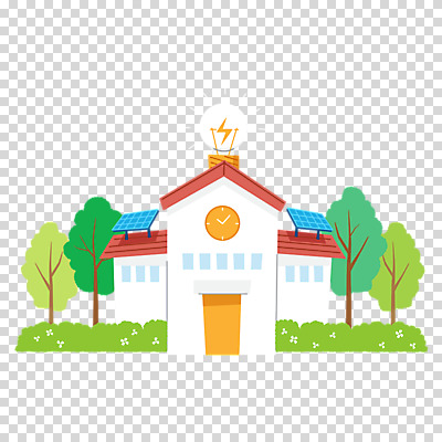 나무 편집이미지 전구 학교 누끼 사람없음 건물 풀 그린에너지 친환경 집열판 PNG 식물 건축물 교육 환경 에너지 태양에너지 파일형식