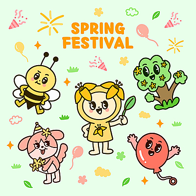 나무 캐릭터 꽃다발 허리손 일러스트 팔벌리기 폭죽 미소 들기 사람없음 초록색 축제 봄 찡그림 강아지 벌 메롱 풍선 산수유 팡파레 월간캐릭터 일러캐릭터 AI파일 식물 계절 꽃 컬러 포즈 곤충 모션 표정 반려동물 개 파일형식 벡터