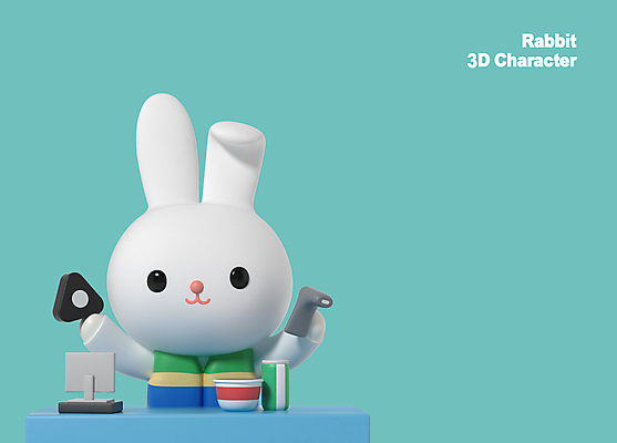 PSD 편집이미지 3D캐릭터 들기 사람없음 3D 토끼 계산 계산대 아르바이트 민트색 삼각김밥 편의점 포스기 월간캐릭터 편집3D 캐릭터 컬러 포유류 모션 반려동물 상점 기계 디지털합성 김밥 파일형식