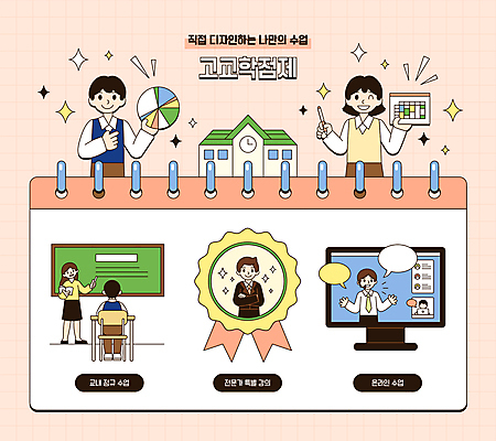 전신 여자 남자 의자 일러스트 교과목 학교 청소년 고등학생 수업 고등학교 들기 앉기 여러명 상반신 성인 팔짱 모니터 칠판 가리킴 시간표 배지 정책 코랄 원격수업 고교학점제 국내일러스트 AI파일 학생 교육 컬러 가구 다수 모션 사람 손짓 컴퓨터 계획 학점 온라인강의 원격 파일형식 벡터 고등교육