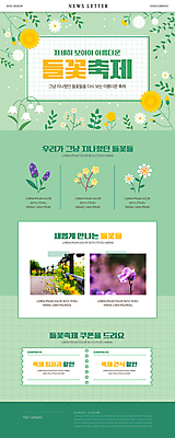 PSD 웹템플릿 봄꽃 사람없음 연두색 세일 들꽃 뉴스레터 꽃축제 할인쿠폰 이미지템플릿 템플릿 꽃 초록색 축제 봄 쿠폰 파일형식