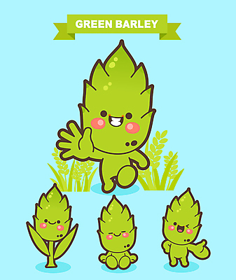 캐릭터 일러스트 윙크 서기 미소 앉기 사람없음 초록색 눈감음 축제 손내밀기 보리 손인사 청보리 지역축제 대한민국축제 일러캐릭터 AI파일 컬러 모션 곡류 표정 손짓 인사 파일형식 벡터