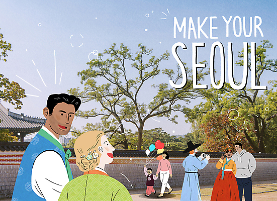 PSD 외국인 여자 남자 어린이 여행 일러스트 서울 들기 소년 여러명 상반신 성인 여행객 걷기 카메라 손잡기 사진촬영 궁전 한복 풍선 국내여행 풍선잡기 국내일러스트 한국전통 다수 고건축 모션 한국 사람 인종 전자제품 촬영 잡기 전통의상 파일형식