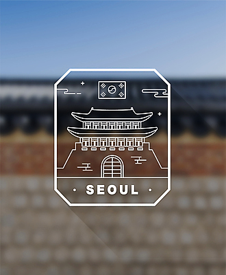 라인일러스트 일러스트 서울 사람없음 라벨 태극기 숭례문 랜드마크 국내일러스트 AI파일 프레임 한국 국기 파일형식 벡터