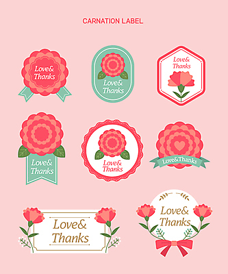 리본 분홍색 일러스트 사랑 사람없음 세트 라벨 사각형 원형 어버이날 스승의날 심볼 카네이션 감사 가정의달 육각형 효도 은혜 국내일러스트 AI파일 도형 기념일 꽃 감정 컬러 컨셉 프레임 5월 파일형식 벡터