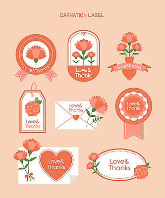 종이 일러스트 사랑 사람없음 세트 꼬리표 라벨 꽃병 원형 어버이날 편지 스승의날 심볼 카네이션 감사 가정의달 효도 다홍색 은혜 국내일러스트 AI파일 도형 기념일 꽃 감정 컬러 컨셉 프레임 5월 파일형식 벡터