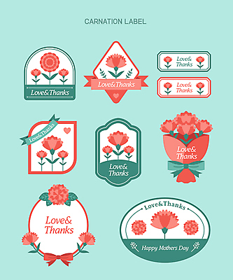 꽃다발 일러스트 사랑 사람없음 빨간색 초록색 세트 라벨 원형 어버이날 스승의날 심볼 카네이션 감사 가정의달 효도 은혜 국내일러스트 AI파일 도형 기념일 꽃 감정 컬러 컨셉 프레임 5월 파일형식 벡터