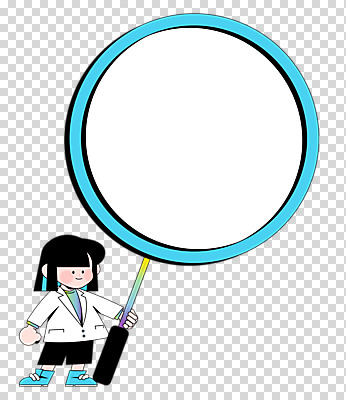 전신 편집이미지 여자 어린이 과학 돋보기 프레임 한명 들기 누끼 소녀 실험복 원형 PNG 소녀한명만 도형 1 모션 사람 가운 여자한명만 소녀만 파일형식