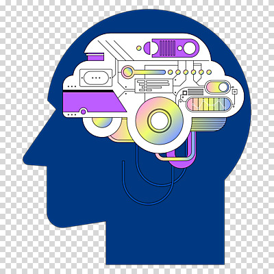 편집이미지 과학 생각 누끼 사람없음 옆모습 기계 회로판 얼굴모양 PNG AI_인공지능 모양 얼굴 뷰포인트 파일형식