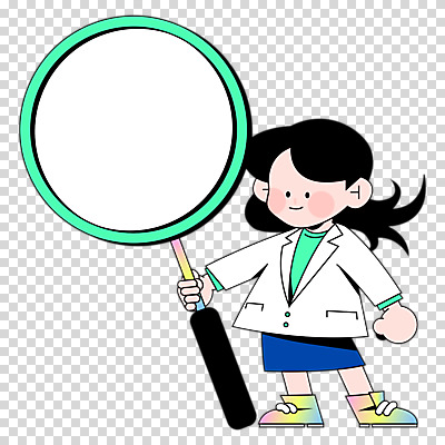 전신 편집이미지 여자 교육 어린이 과학 돋보기 한명 들기 누끼 소녀 실험복 PNG 소녀한명만 1 모션 사람 가운 여자한명만 소녀만 파일형식