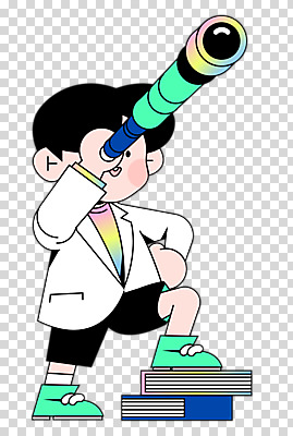 전신 편집이미지 응시 남자 어린이 과학 허리손 한명 들기 누끼 소년 책 망원경 실험복 밟기 PNG 소년한명만 1 시선 포즈 모션 사람 가운 남자한명만 소년만 파일형식