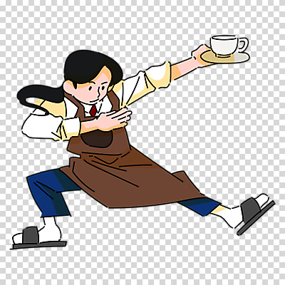 전신 편집이미지 학생 여자 교육 교복 포즈 청소년 한명 들기 누끼 앞치마 커피잔 바리스타 PNG 십대여자한명만 직업 1 옷 커피 모션 잔 사람 여자한명만 십대여자만 파일형식