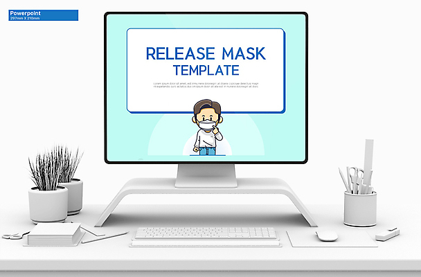 템플릿 남자 하늘색 마스크 한명 상반신 성인 가리킴 PPT 프레젠테이션 문서템플릿 성인남자한명만 애니형PPT 9P 해제 이미지템플릿 1 사람 손짓 파란색 남자한명만 성인남자만 파일형식