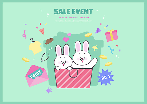 캐릭터 옷 구두 두마리 일러스트 목걸이 이벤트 사람없음 선물상자 쇼핑 쇼핑백 세일 동전 만세 축하 토끼 편지 즐거움 쿠폰 꽃가루 포인트 민트색 일러캐릭터 AI파일 감정 컬러 신발 컨셉 돈 2 가방 장신구 포유류 모션 선물 금융 반려동물 상자 가루 파일형식 벡터