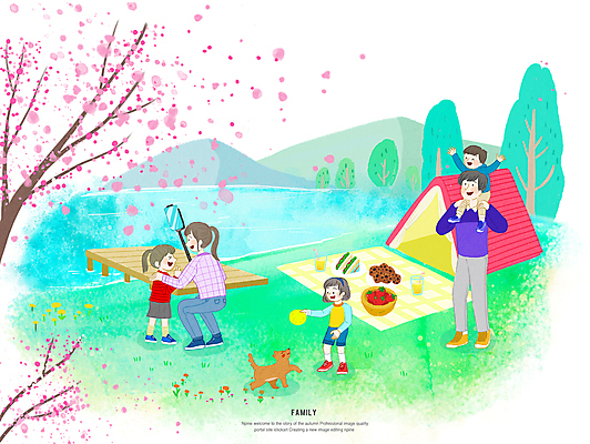 전신 PSD 여자 남자 호수 어린이 일러스트 공 가족 딸기 샌드위치 숙이기 텐트 서기 들기 소녀 소년 여러명 성인 스마트폰 소풍 쿠키 주스 봄 들꽃 벚꽃 목말 벚나무 강아지 돗자리 셀카봉 어깨에손 국내일러스트 나무 계절 꽃 음료 음식 포즈 다수 과일 관계 모션 디저트 캠핑도구 사람 핸드폰 스마트기기 반려동물 야외활동 개 파일형식