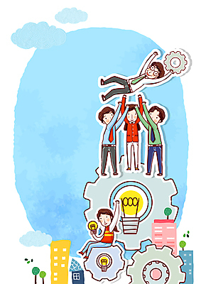 전신 나무 구름 여자 남자 일러스트 회사 전구 서기 들기 앉기 여러명 성인 건물 파란색 기쁨 만세 톱니바퀴 헹가래 성인만 국내일러스트 AI파일 자연요소 식물 건축물 감정 컬러 다수 비즈니스 모션 사람 축하 파일형식 벡터